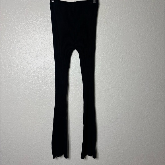 KOTN Nile Cotton Black Ribbed Straight Leg Pants Size Small - Picture 4 of 5